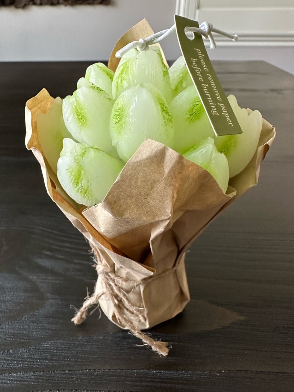 SOLD -Green Tulip Bouquet Candle - Home Accent